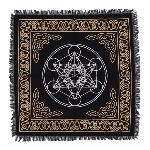 [AltC-05] Mantel de altar esotérico con flecos - Gráfico de los chakras