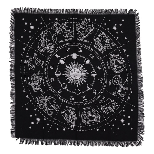 [AltC-06] Mantel de altar esotérico con flecos - Horóscopo