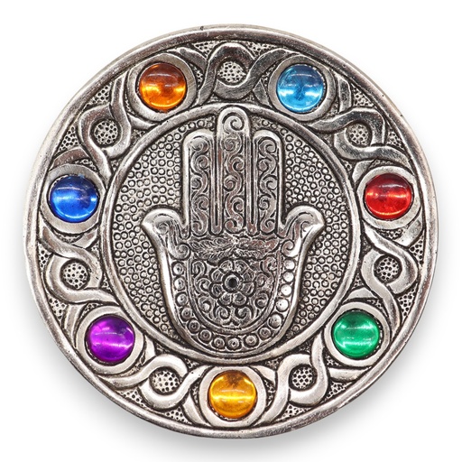 [PAIH-18] Porta-incienso Hamsa Siete Chakras 11.5cm