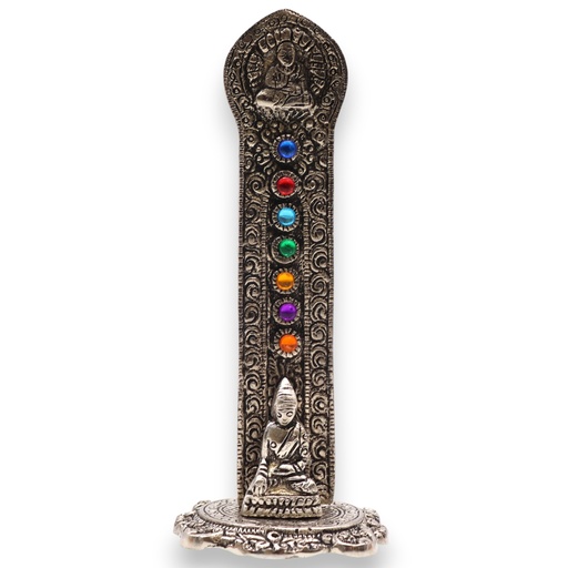 [PAIH-25] Porta-incienso Buda Torre 7 Chakras 16x6x7cm
