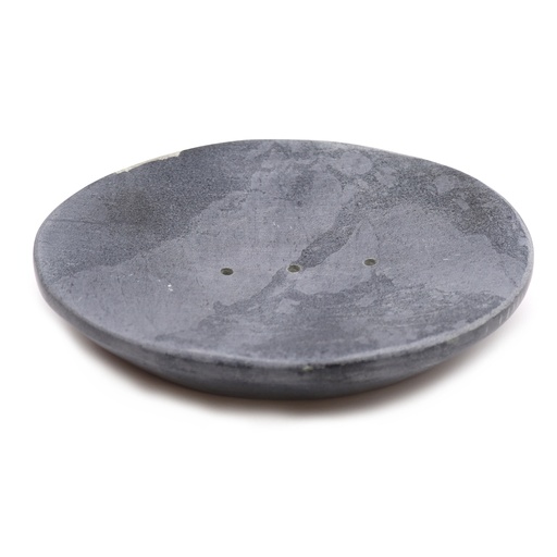 [SSD-18] Jabonera de Esteatita Gris 10x12cm - Óvalo Clásico
