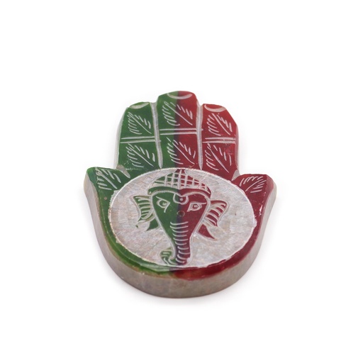 [SoapISH-11] Porta-incienso Hamsa de esteatita 9x6cm -Ganesha