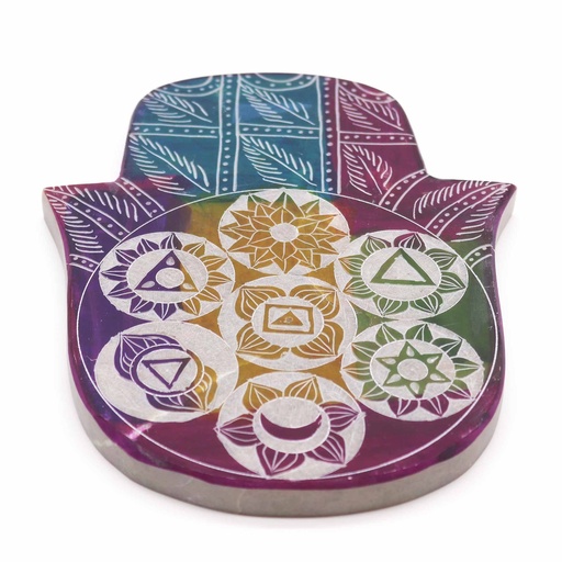 [SoapISH-15] Porta-incienso Hamsa Grande 18x15x1.2cm - 7 Chakra