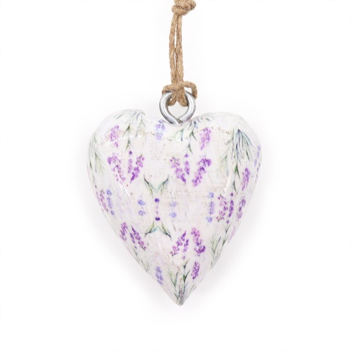 [WEH-12] Corazon de madera decorativo Grande - Lavanda