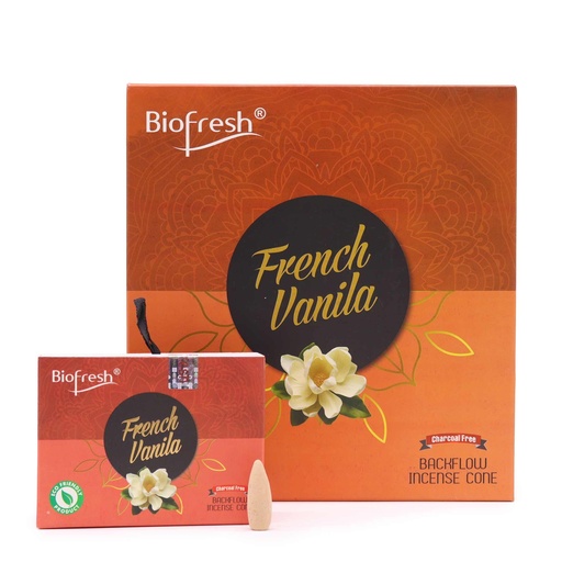 [BFBF-04] Conos de incienso Biofresh Backflow (40 conos) - Vainilla Francesa