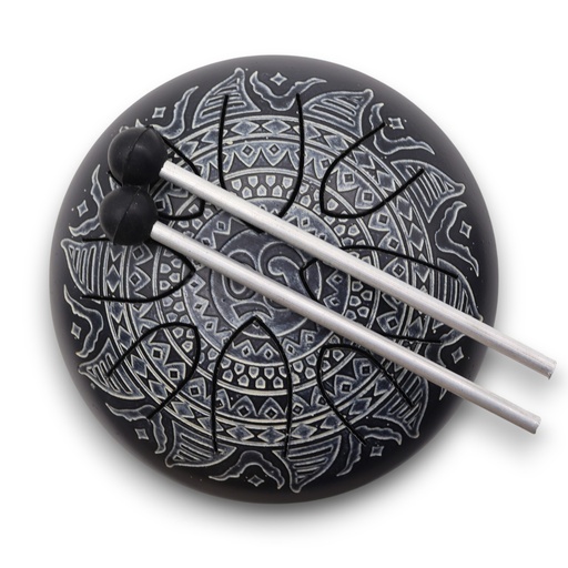 [Hapi-05] Tambor Om Mandala Grabado - 16cm