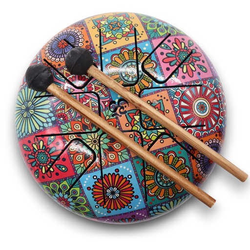 [Hapi-08] Tambor Mediano Hapi Multicolor - 17x13cm