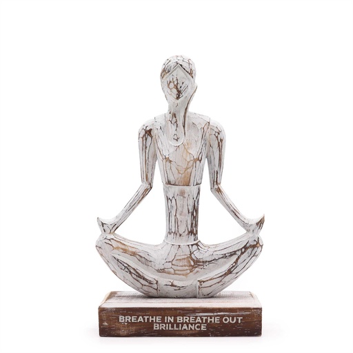 [WYL-03] Yoga Mujer de Madera - Encalada - Postura Fácil - Inspira Espira Brillo