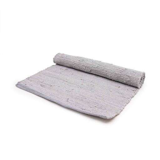 [HLRug-04] Alfombra india pequeña de algodón tejida a mano - 50x90cm - Gris