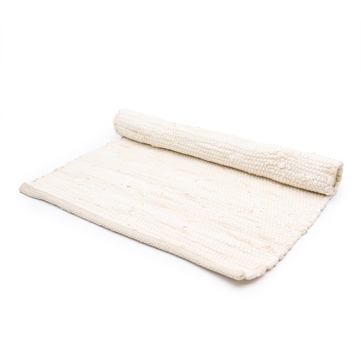 [HLRug-06] Alfombra India mediana de algodón tejida a mani - 90x150cm - Crema