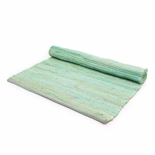 [HLRug-07] Alfombra India mediana de algodón tejida a mano - 90x150cm - Verde