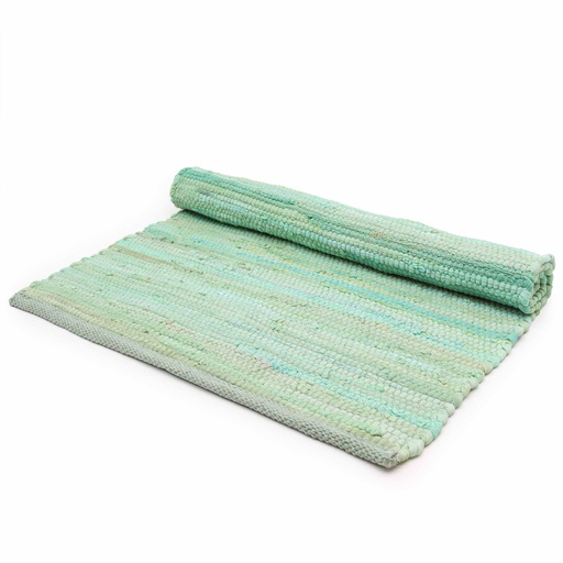 [HLRug-11] Alfombra India grande de algodón tejida a mano - 130x170cm - Verde