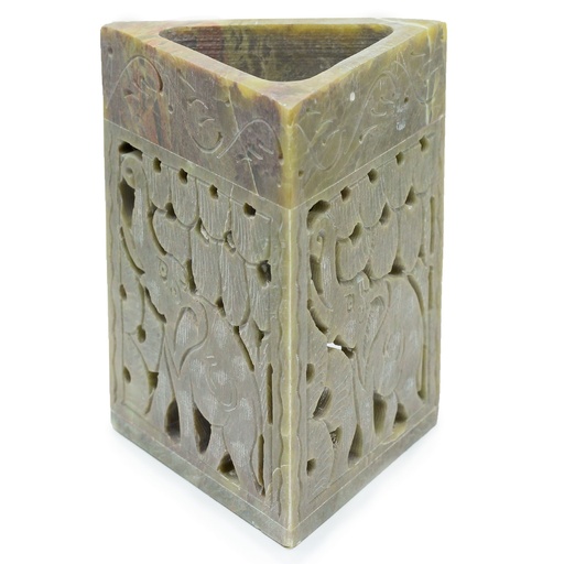 [SoapOB-23] Quemador de aceite de esteatita triangular 11x9cm - Elefante