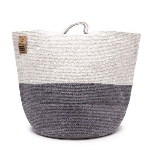 [CRBask-01] Cesto grande de cuerda de algodón 45x40cm - Gris