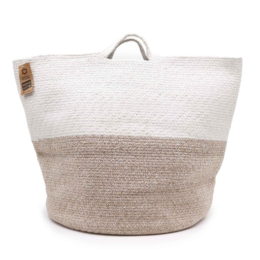 [CRBask-02] Cesto grande de cuerda de algodón 45x40cm - Beige