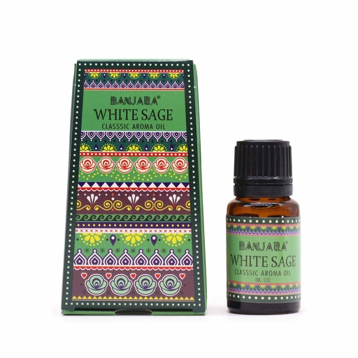 [BanjFO-11] Aceite con fragancia de la India Banjara 10ml - Salvia Blanca