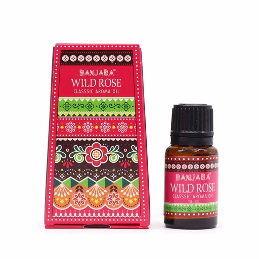[BanjFO-12] Aceite con fragancia de la India Banjara 10ml - Rosa silvestre