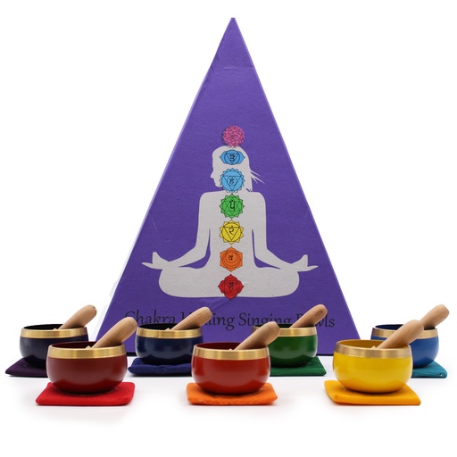 [TIBS-19] Set de regalo de cuenco tibetano con piramide de chakras