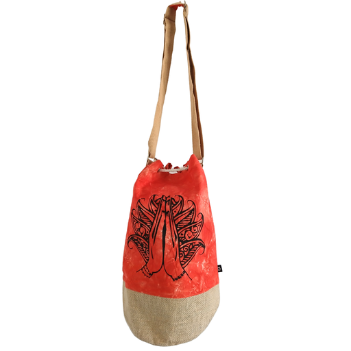 [ANbp-02] Mochila 100% Natural - Efecto Lavado Naranja - Mano Namaste