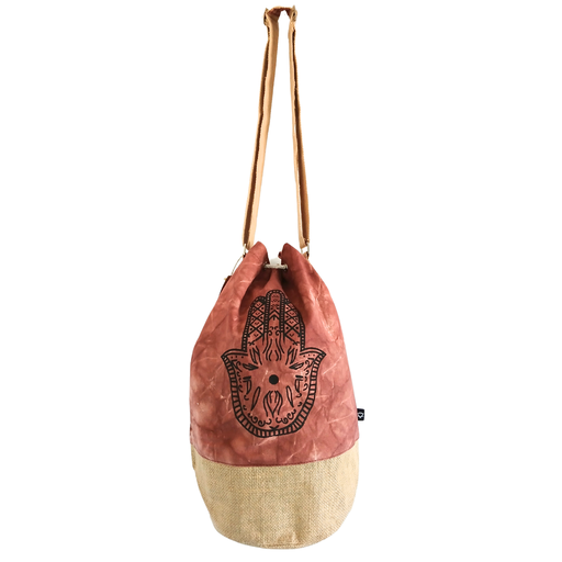 [ANbp-03] Mochila 100% Natural - Efecto Lavado Terracota - Hamsa