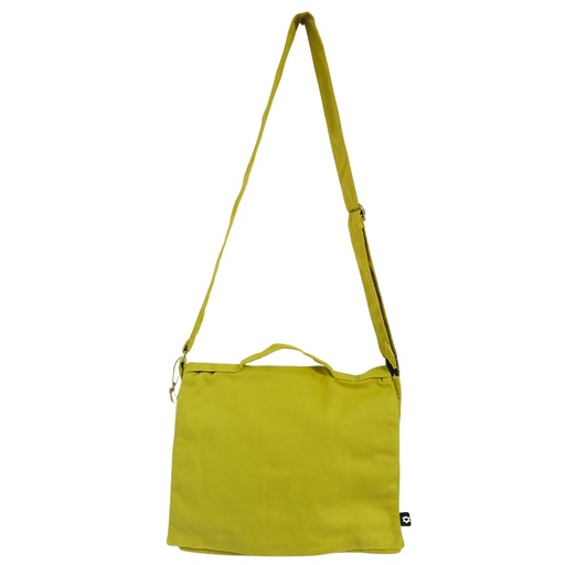 [CottMB-09] Bolsa Mensajera de Algodón Lona para Portátil - Mostaza