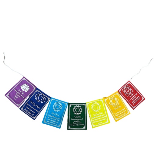 [PFlag-09] Siete colores de los chakras y mantra - grande (7 banderas)