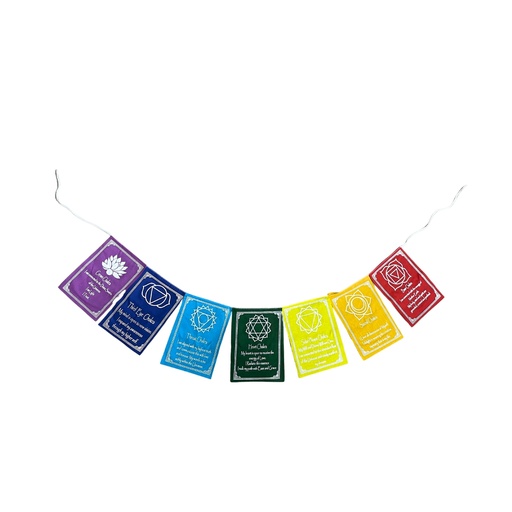 [PFlag-10] Siete colores de chakras y mantra - Med (7 banderas)