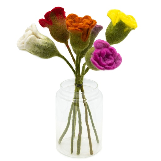 [FFow-01] Flores de fieltro - Rosas (colores surtidos)