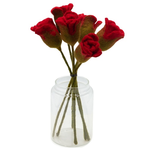 [FFow-02] Flores de fieltro - Rosas rojas