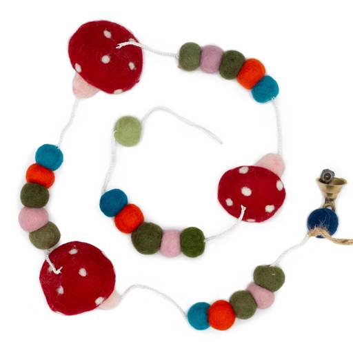 [FWHg-04] Colgante de Pared de Fieltro - Hongos de Sombrero Rojo