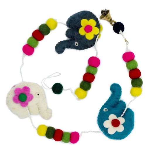 [FWHg-06] Colgante de Pared de Fieltro - Elefantes (colores variados)