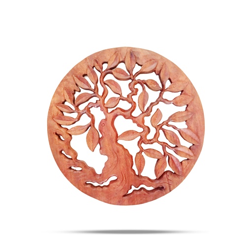 [WDW-16] Panel Decorativo Redondo de Madera con Árbol de la Vida  30cm