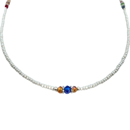 [NEF-06] Collar nepalí de gemas extrafinas - Perla y cuentas talladas
