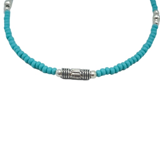 [NEF-08] Pulsera nepalí de gemas extrafinas - Turquesa y lágrima