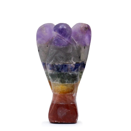 [Gemf-38] Mini Ángel de Piedras Preciosas Tallado a Mano - Siete Chakras (aprox 3.5cm)