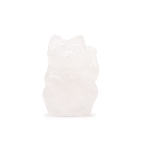 [GemF-51] Gema Gato de la Suerte - Cuarzo Rosa 50x35x25mm