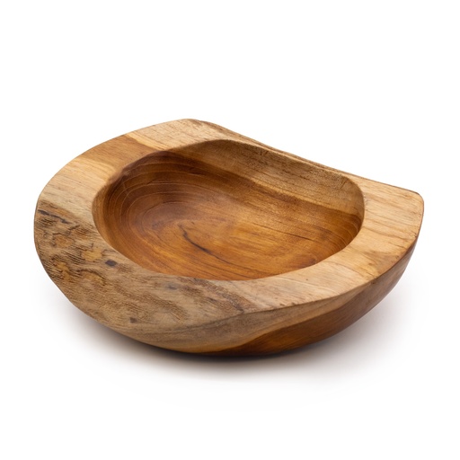 [TeakB-39] Cuenco grande de madera de teca con forma natural - 25x7cm