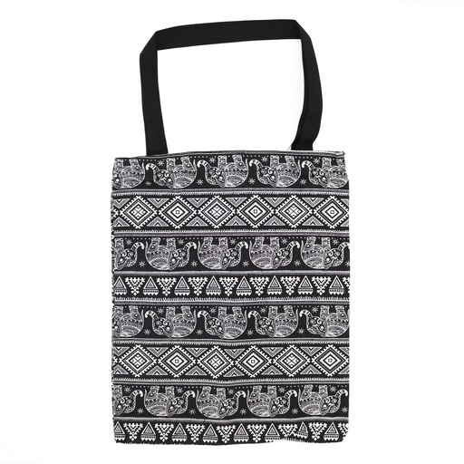 [JTas-05] Bolsa Tote Clásica con Cremallera (Motivo Elefantes) 40x34cm