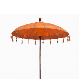 [BPAR-06] Sombrilla de Patio de Bali - Algodón - Decoración Naranja - 2m