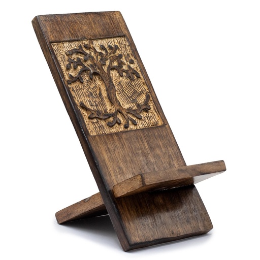 [NMH-07] Soportes de teléfono de madera tallada - Árbol de la Vida 20x9,5cm
