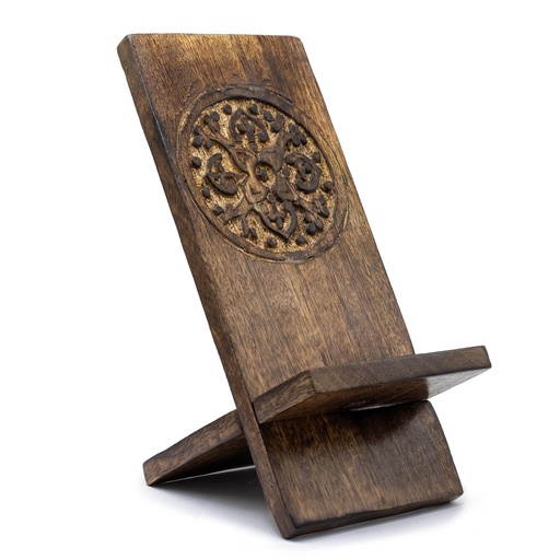 [NMH-08] Soportes de teléfono de madera tallada - Mandala 20x9.5cm