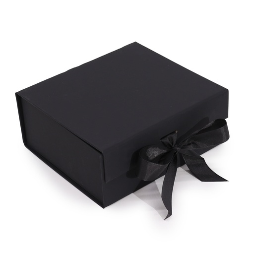 [FPGB-01] Caja de regalo plegable con Lazo 20x18.2x8 cm - Negra