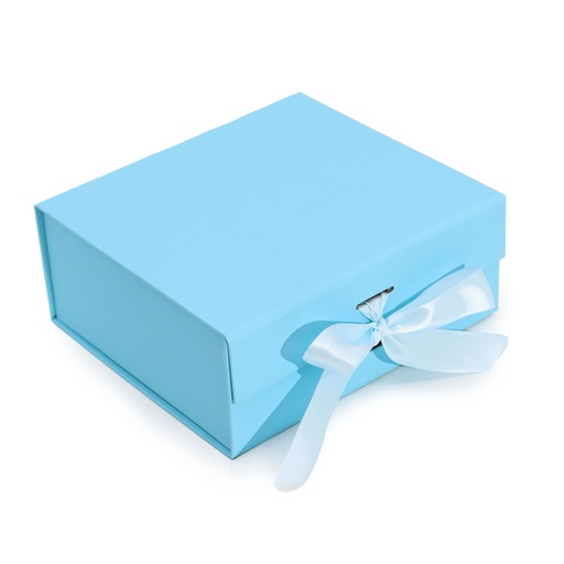 [FPGB-04] Caja de regalo plegable con Lazo 20x18.2x8 cm - Azul Bebé