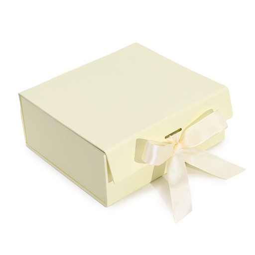[FPGB-05] Caja de regalo plegable con Lazo 20x18.2x8 cm - Marfil