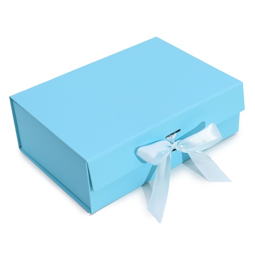 [FPGB-09] Caja de regalo plegable con Lazo 28.2x20.2x9.2 cm - Azul Bebé