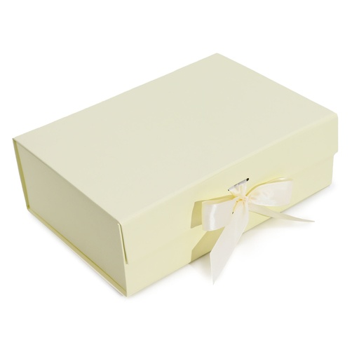 [FPGB-10] Caja de regalo plegable con Lazo 28.2x20.2x9.2 cm - Marfil