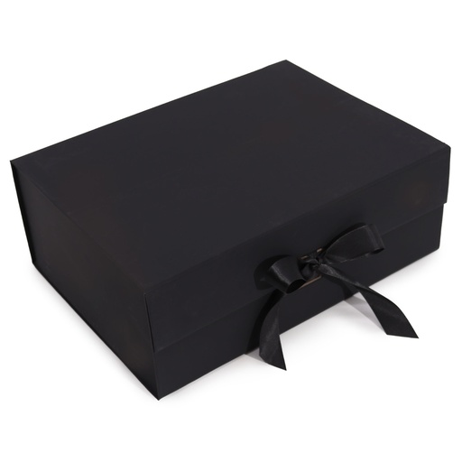 [FPGB-11] Caja de regalo plegable con Lazo 33x25x12 cm - Negra