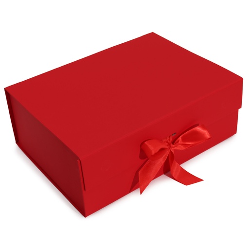 [FPGB-12] Caja de regalo plegable con Lazo - 33x25x12 cm - Roja