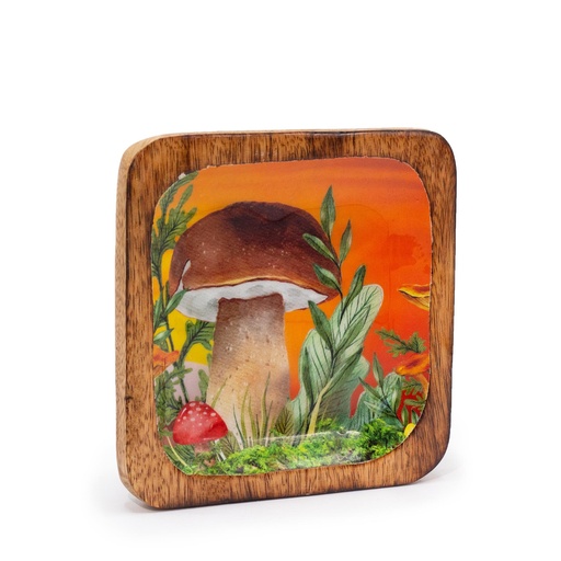 [ENBT-07] Bandeja cuadrada grande para baratijas 15x15x2,5cm - Diseño seta Granate
