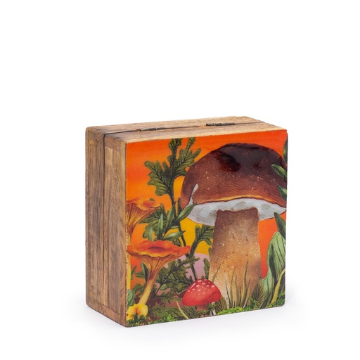 [ENBT-01] Caja Cuadrada Esmaltada Pequeña 10x10x4.2cm - Seta Granate
